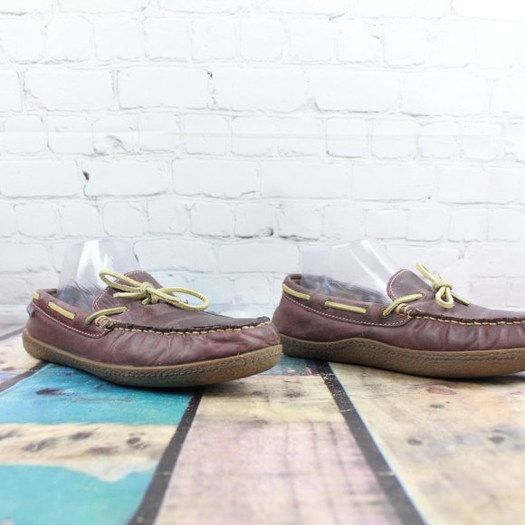 LL Bean Handsewn Purple Leather Flannel Lined Moccasins Slippers 10 M - Picture 3 of 9